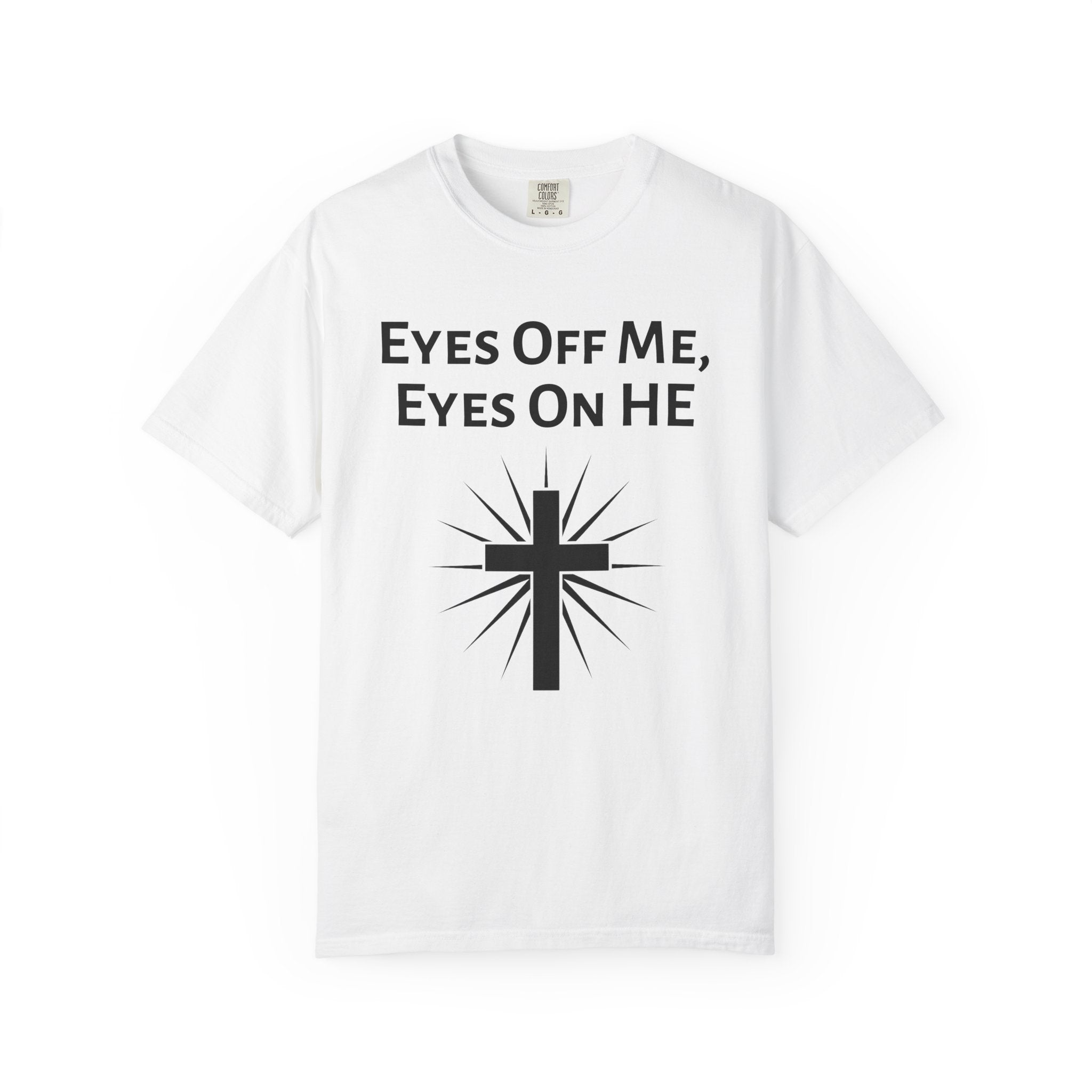 Eyes Off Me, Eyes On HE Unisex Heavyweight Cotton Tee
