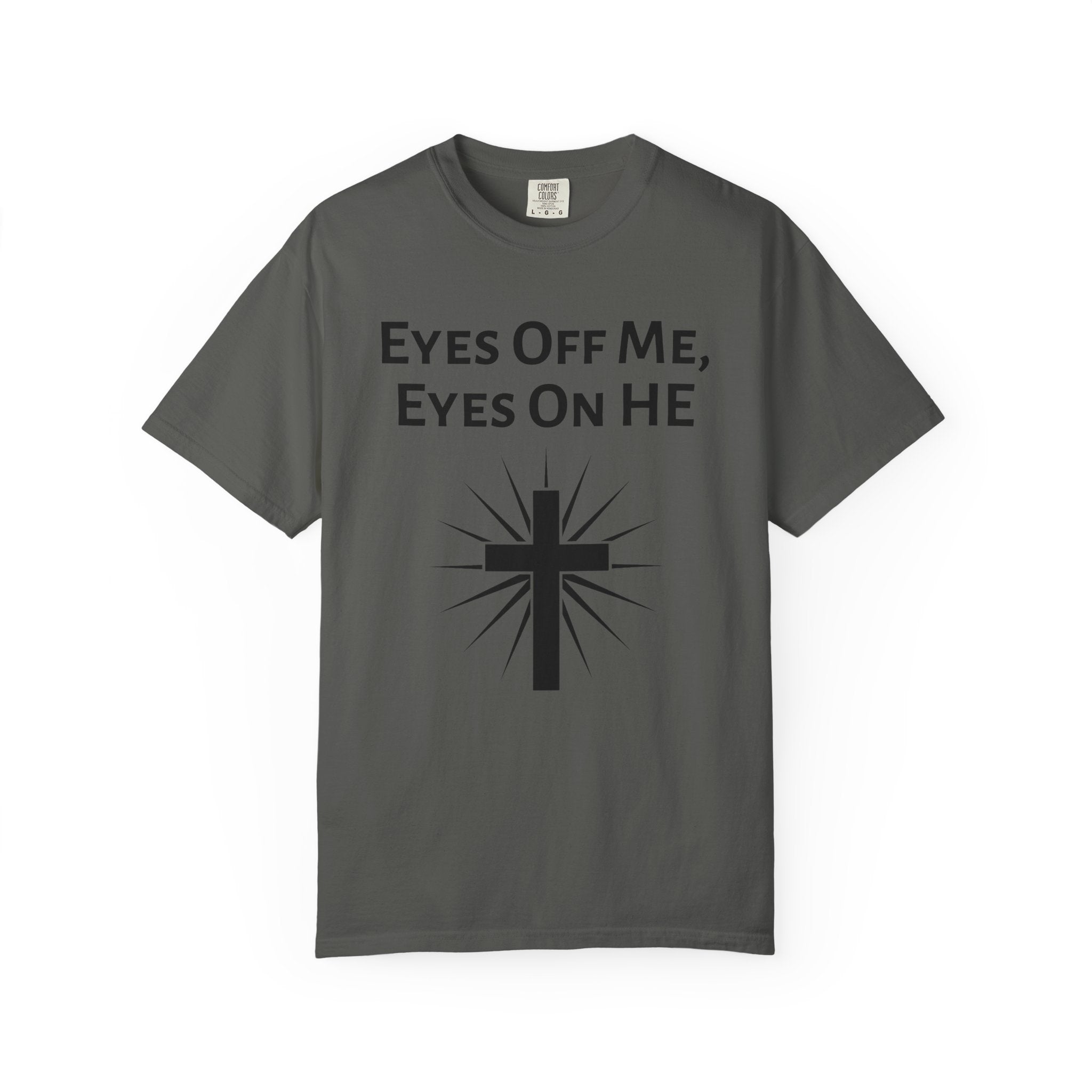 Eyes Off Me, Eyes On HE Unisex Heavyweight Cotton Tee