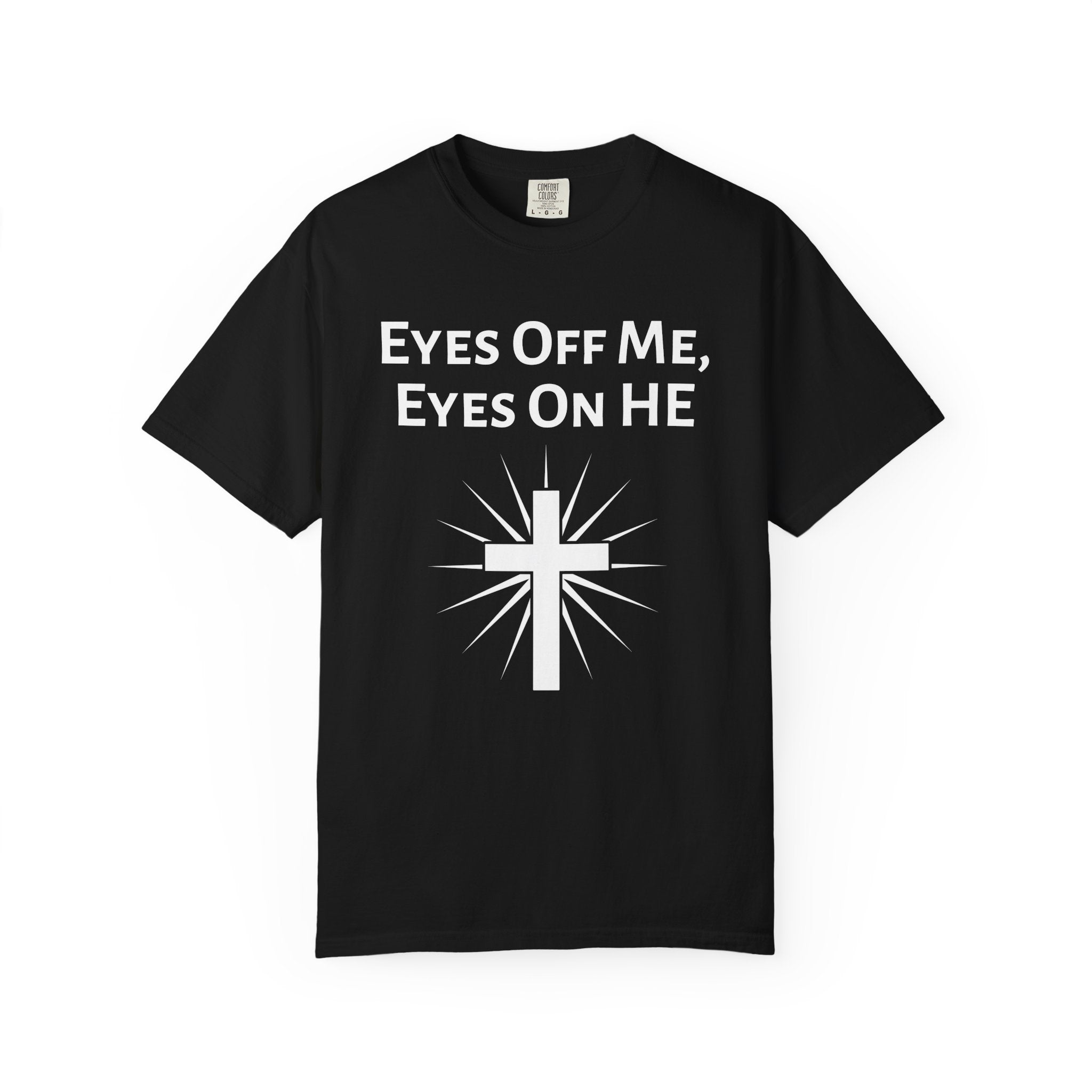 Eyes Off Me, Eyes On HE Unisex Heavyweight Cotton Tee