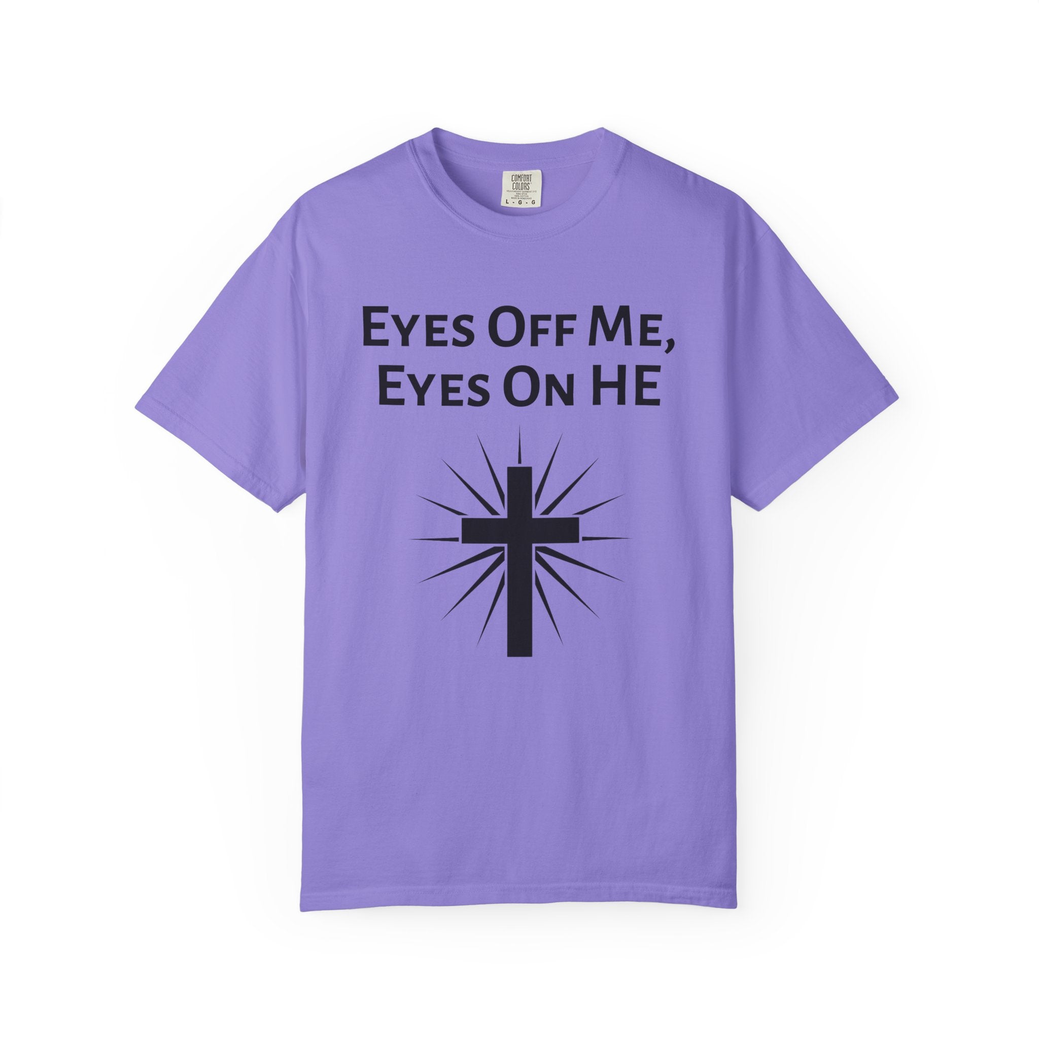 Eyes Off Me, Eyes On HE Unisex Heavyweight Cotton Tee