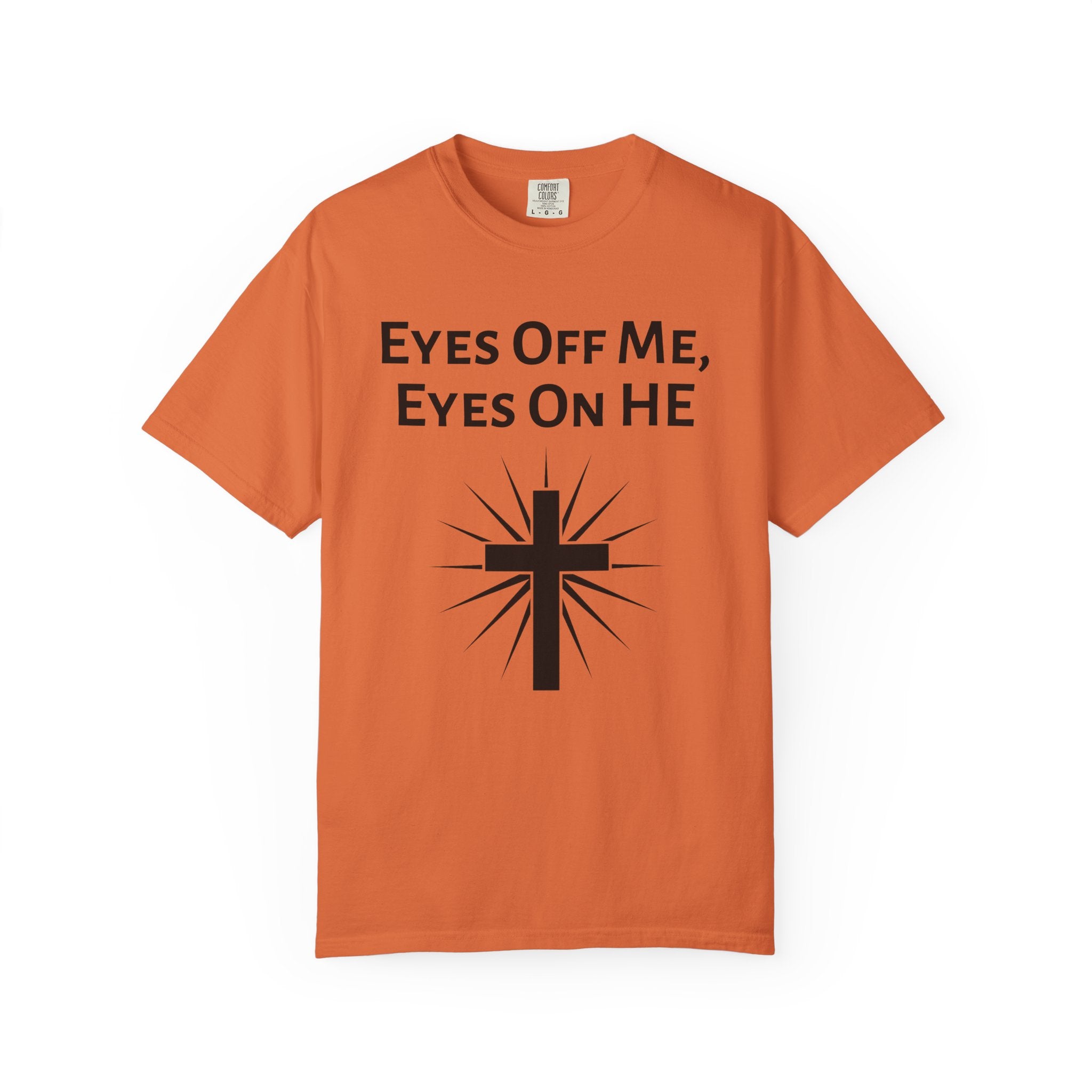 Eyes Off Me, Eyes On HE Unisex Heavyweight Cotton Tee