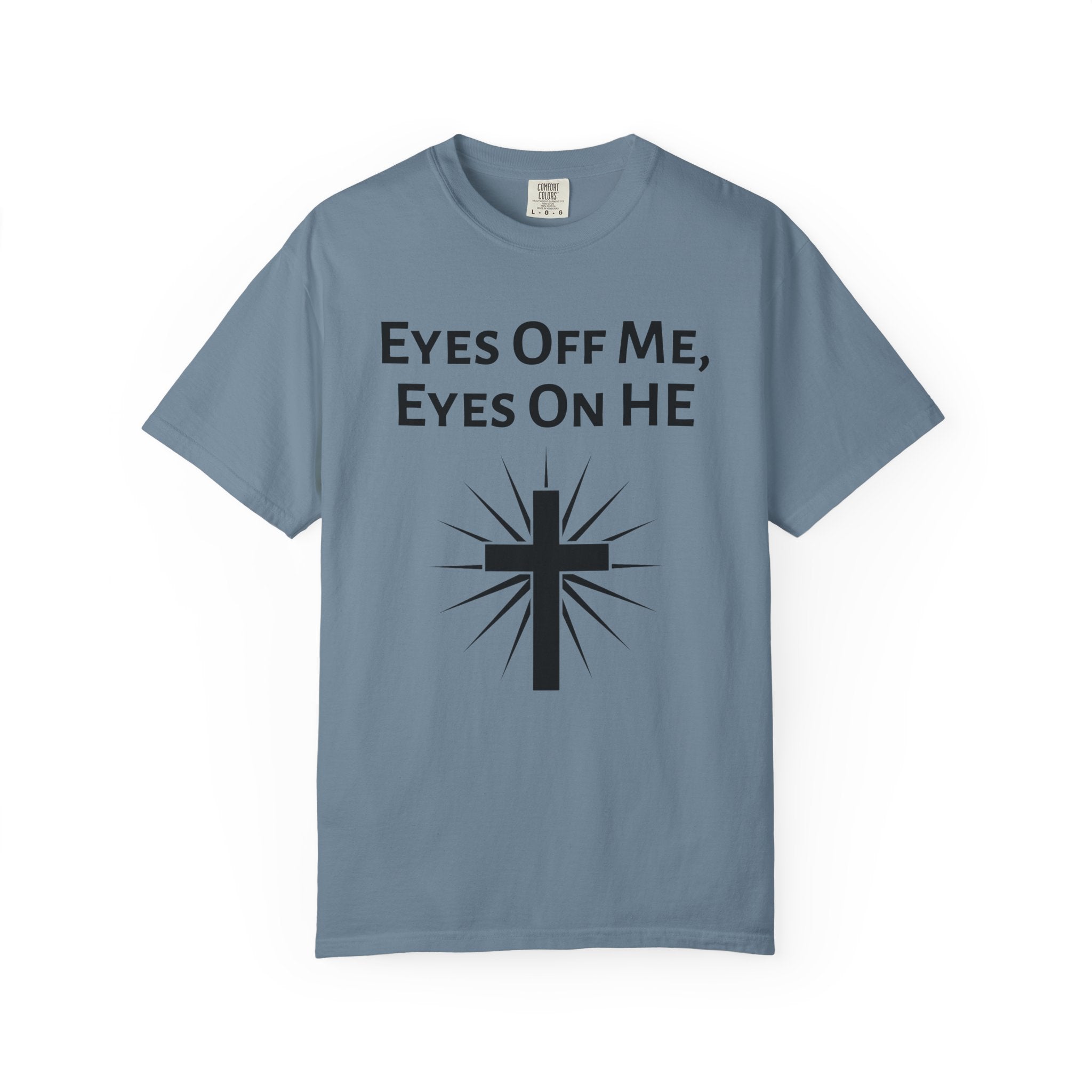 Eyes Off Me, Eyes On HE Unisex Heavyweight Cotton Tee